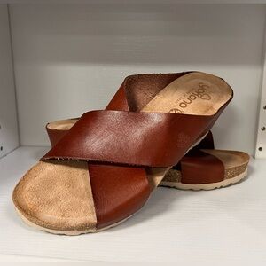 Yokono Multi Band Wedge Sandals (size 9)